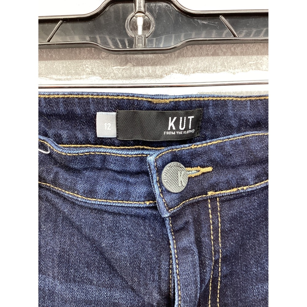 Kut from the Kloth Catherine Boyfriend Jeans Dark Wash Blue Denim Size 12 - Picture 3 of 5
